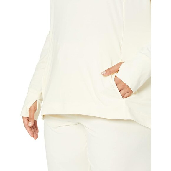 Women's Brushed Tech Stretch Popover Hoodie Plus Size Activewear - Picture 3 of 6